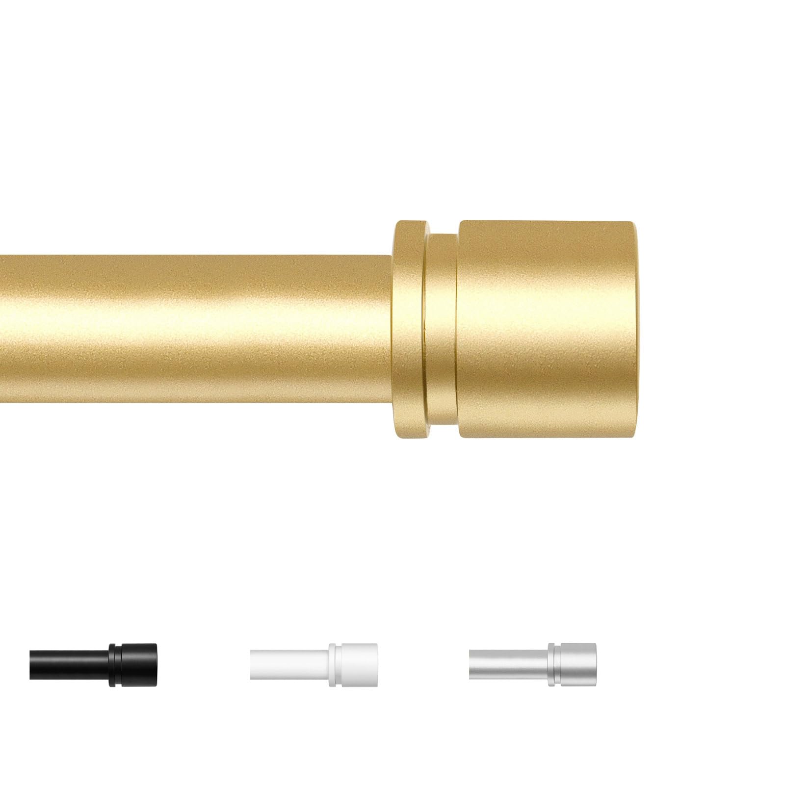HOTOZON Barra de Cortina Oro 80 a 292 cm, Barra Cortinas Extensible con Remates de Tapa y Soportes, Barra Cortina Diámetro de 25 mm, Barra para Cortinas para Salón, Dormitorio, Ventana, Comedo