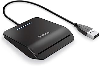 Trust Primo Smartcard Reader, DNI, FIPS 201, FIPS TAA and ISO 7816 Class A, B, C Compliant, 100 cm Cable, USB Plug & Play, Black