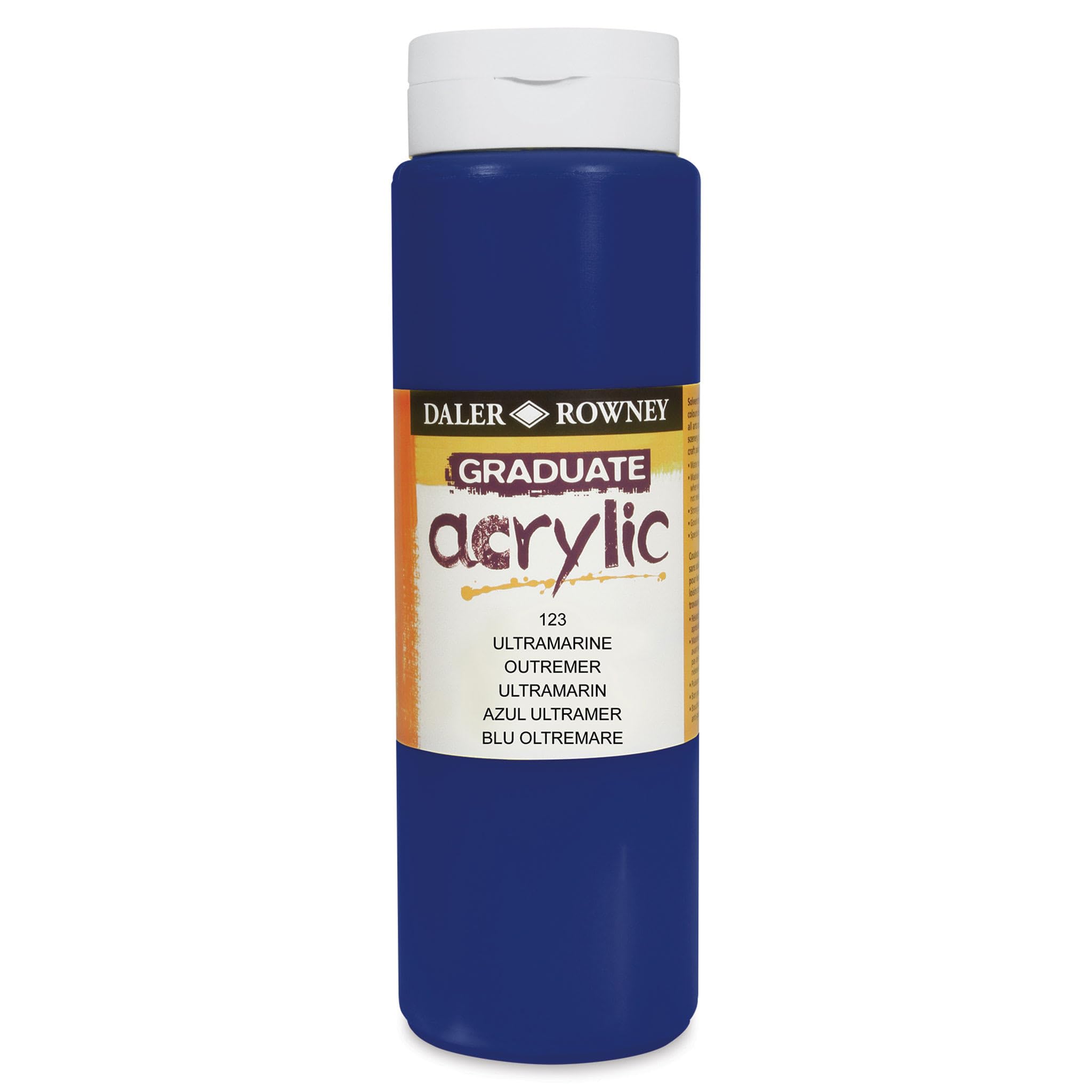 Daler-Rowney Graduate Acrylic Paint, Plastic Bottle, 16.91oz - 500 ml, Ultramarine Blue