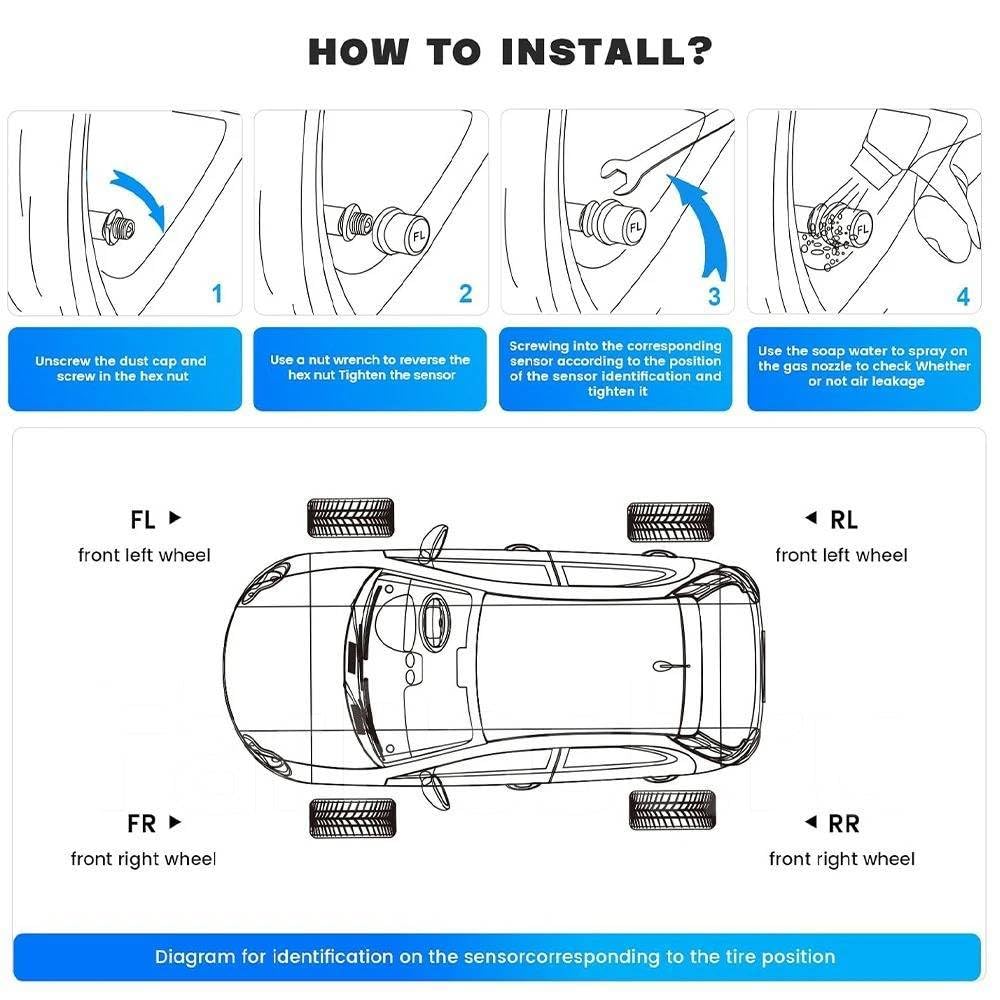 Système de surveillance de la pression des pneus de voiture avec chargement USB, pour affichage de navigation Android, outil de surveillance de la pression des pneus TPMS universel avec 4