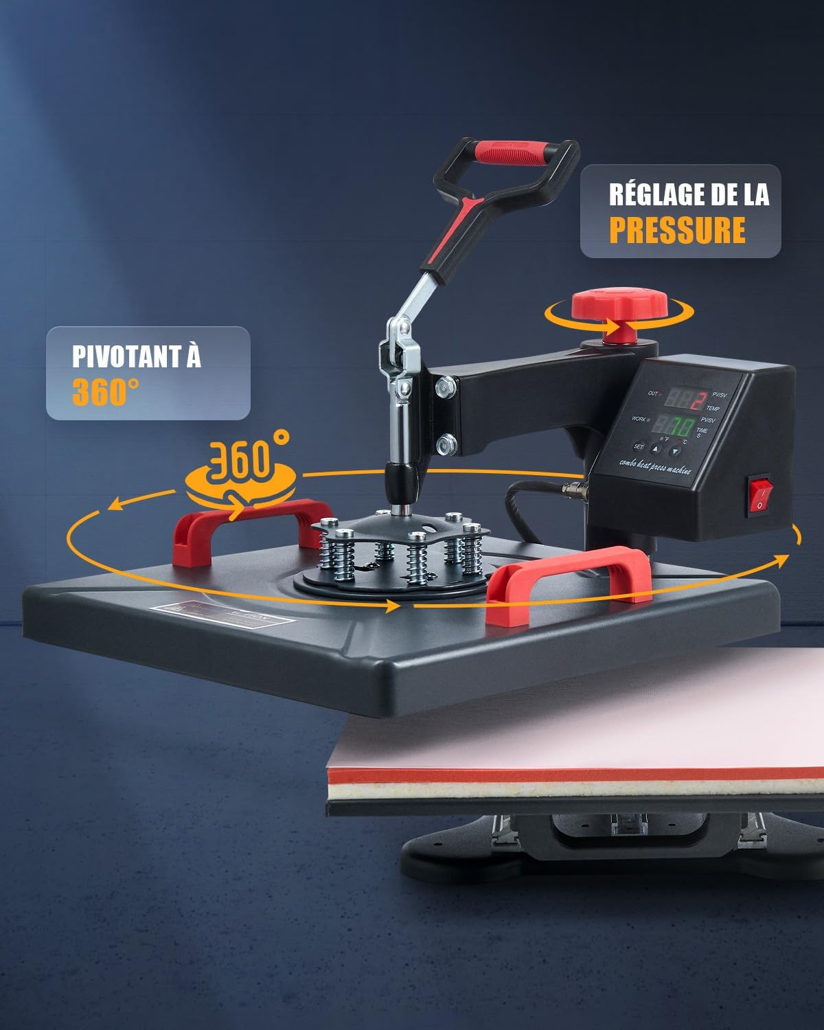 Diagram of CREWORKS Heat Press components