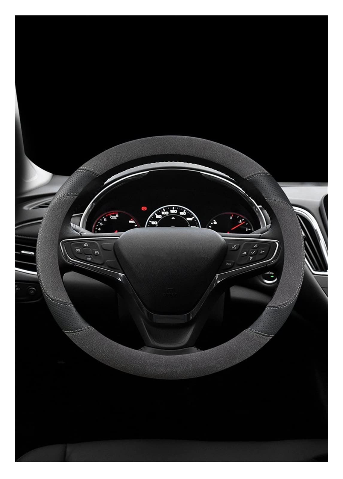 Funda Volante Protector Antideslizante para Volante Coche Cuero PU 38CM para Chevy para CRVALIER para Trax para Camero para Malibu Accesorios Coches (Color : 1)