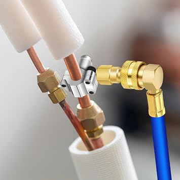 A/C Retrofit Valve Kit-Refrigerant Retrofit Valve Set, with R12 to R134A Low Side Adapter, BPV31 Bullet Piercing Valve, for HVAC Refrigerant System R12 R22 R502 R134A