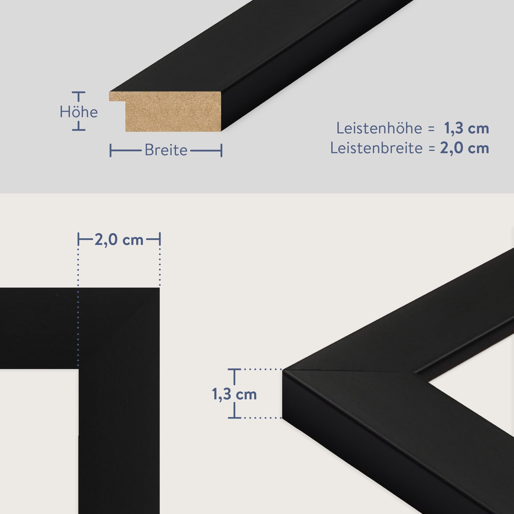 WANDStyle 3er Bilderrahmen Set Schwarz 15x20 cm aus MDF | Im Stil Modern mit Aufsteller und Aufhänger, Fotorahmen Set Made in Germany - H330