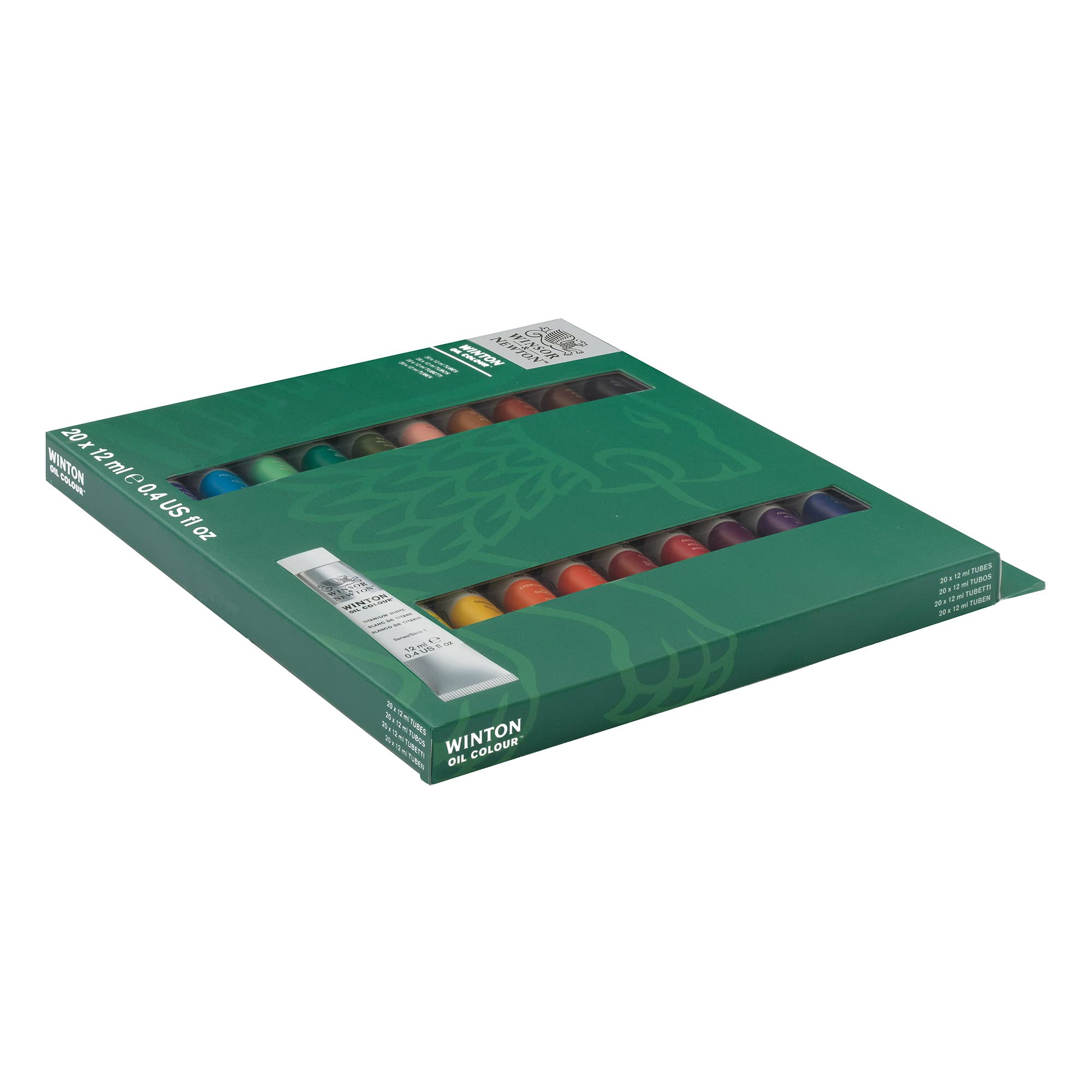 Winsor & Newton Winton - Set de 20 Tubos de Óleo de 12ml en Colores Surtidos para Iniciación a la Pintura