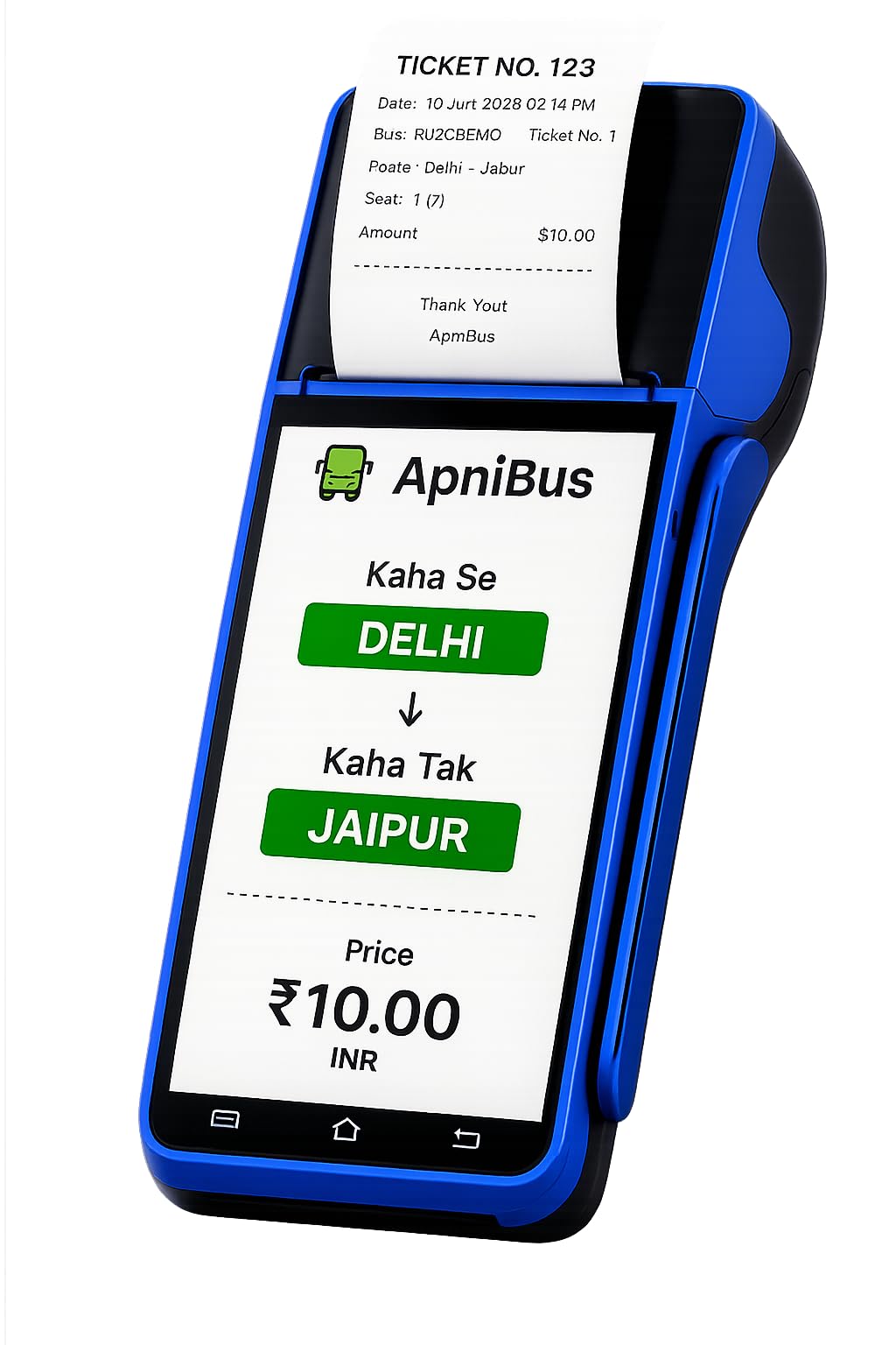 POS Bus Ticket Machine with Inbuilt Thermal Printer | Portable Handheld Billing Device for Bus Conductors | Fast Ticket Printing, Rechargeable Battery, Android-Based Smart POS Machine-image-23