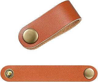 PENKOHOME 24 Pcs Leather Cable Ties Cable Straps,Handmade Portable USB Cord Holder Earphone Cable Tie Cable Management,for Travel,Home,School,Office