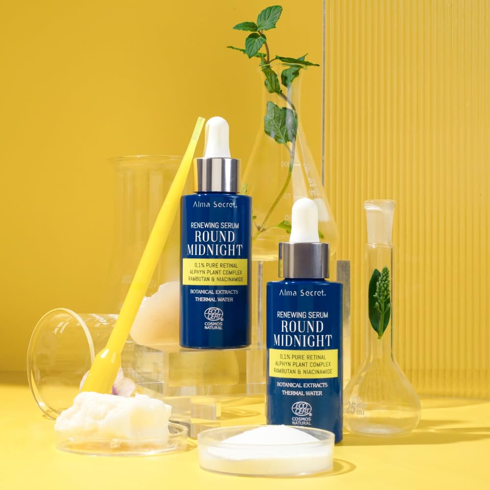 Alma Secret | Sérum Visage au Retinal Pur – Anti-rides, Anti-taches, Illuminateur et Hydratant à la Niacinamide et au Ramboutan – Vegan, Cruelty Free – Soin Anti-Âge de Nuit (Concentration 0,1%)