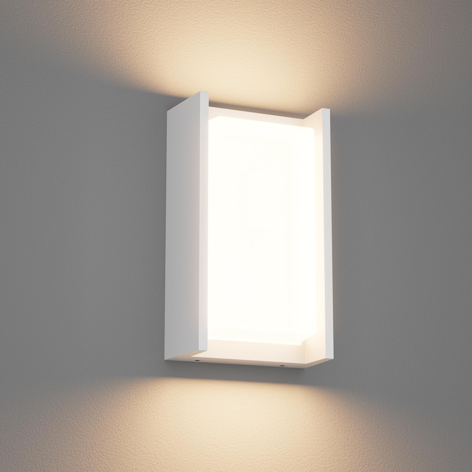 Klighten Lampada da parete per esterni LED 3000K 24W, lampada da parete per esterni impermeabile IP65, Applique adatta per uso interno, patio e giardino, Bianco