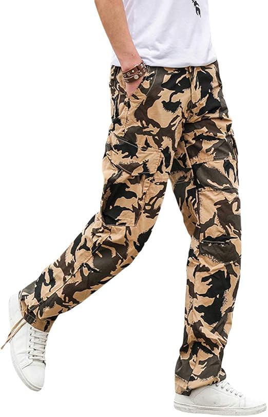 Amazon Ceen メンズ ミリタリー ワークパンツ 迷彩柄 カモフラ ポケット 作業着 ロングパンツ ゆったり カーゴパンツ 大きいサイズ アウトドア ファション ロングパンツ 通販