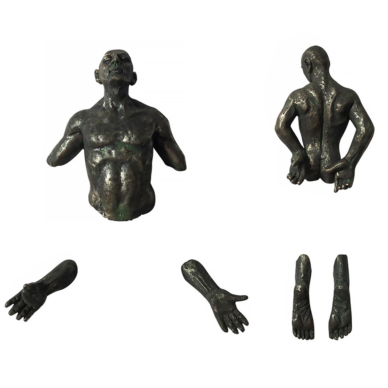 Exasinine 2 Pcs Climbing Man Wall Art Fragmented Man Wall Sculpture Decor Incomplete Bodies Art Statue Modern Simplicity Resin Sculpture Creative Wall Decoration Home Decor（B）