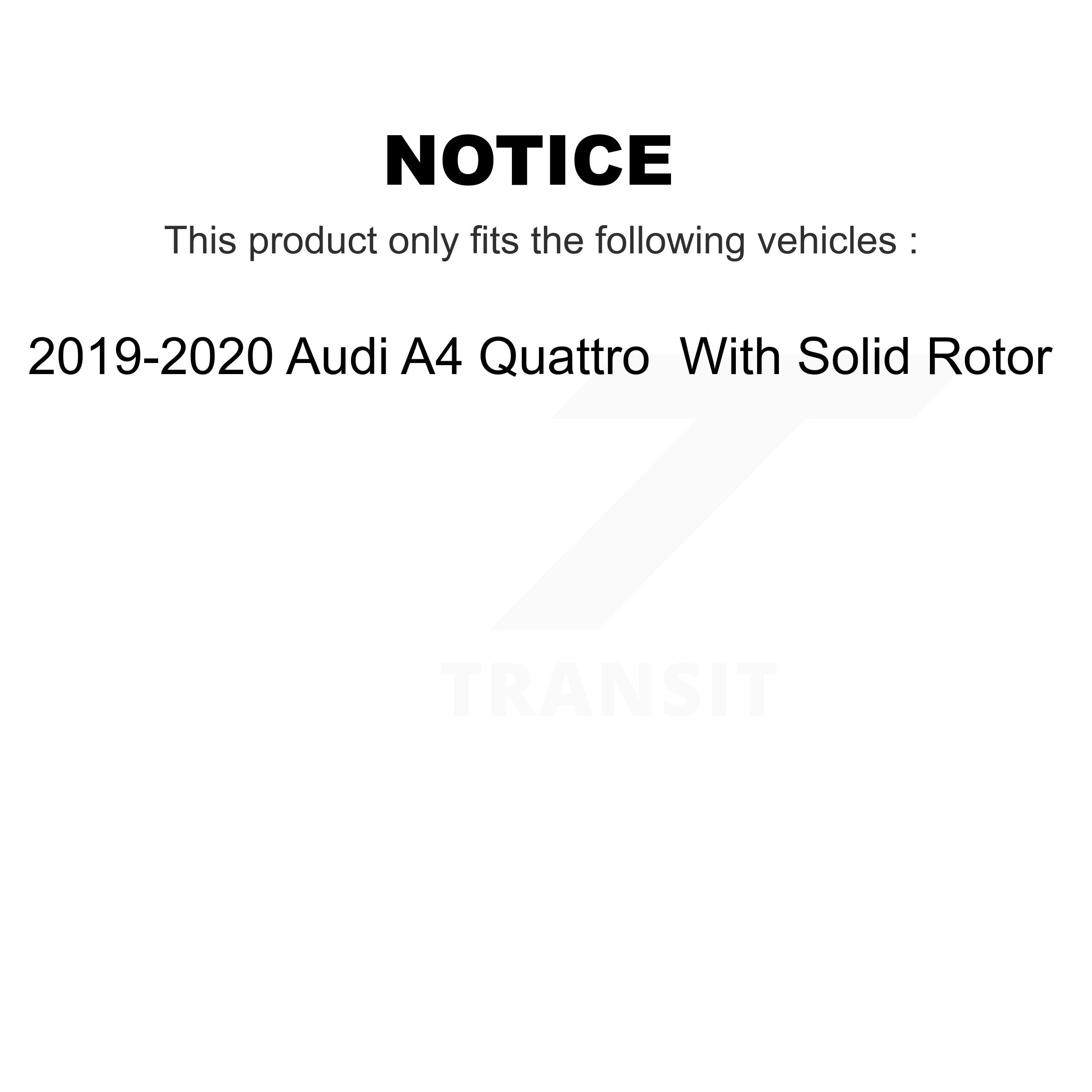 DS-One Front Rear Coated Drilled Slotted Disc Brake Rotors Kit Replacement For 2019-2020 Audi A4 Quattro With Solid Rotor KD-100389
