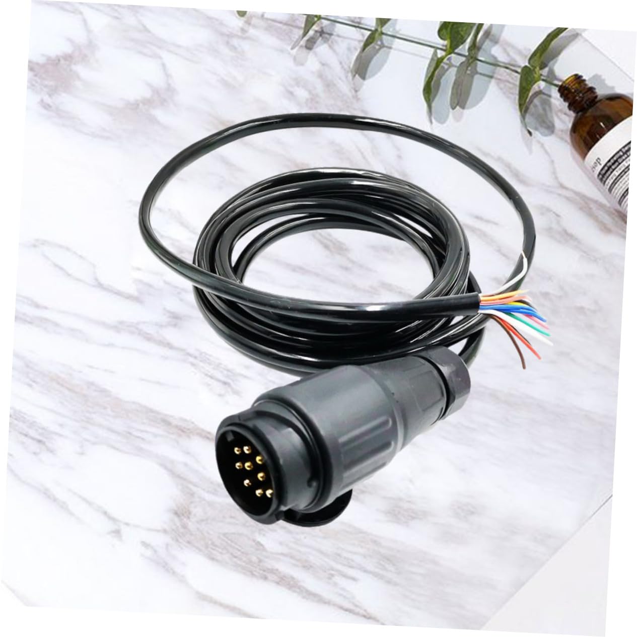 Cable Adaptador Enchufe Pines Redondo Estándar Europeo Conector Eléctrico para Coche Camión y Remolque