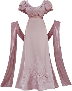 Regency Dresses for Women Pearls Lace Empire Waist Dress