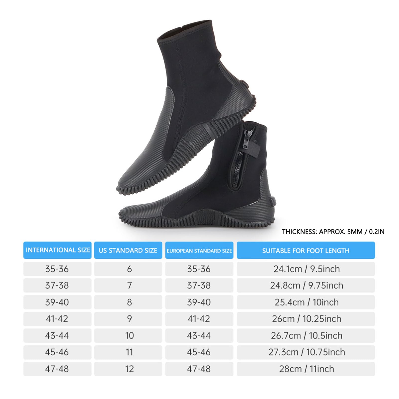 RiToEasysports Buty do Nurkowania 5 Mm, Wodoodporne Neoprenowe Buty do Wody z antypoślizgową podeszwą Nurkowania, Snorkelingu i Sportów Wodnych