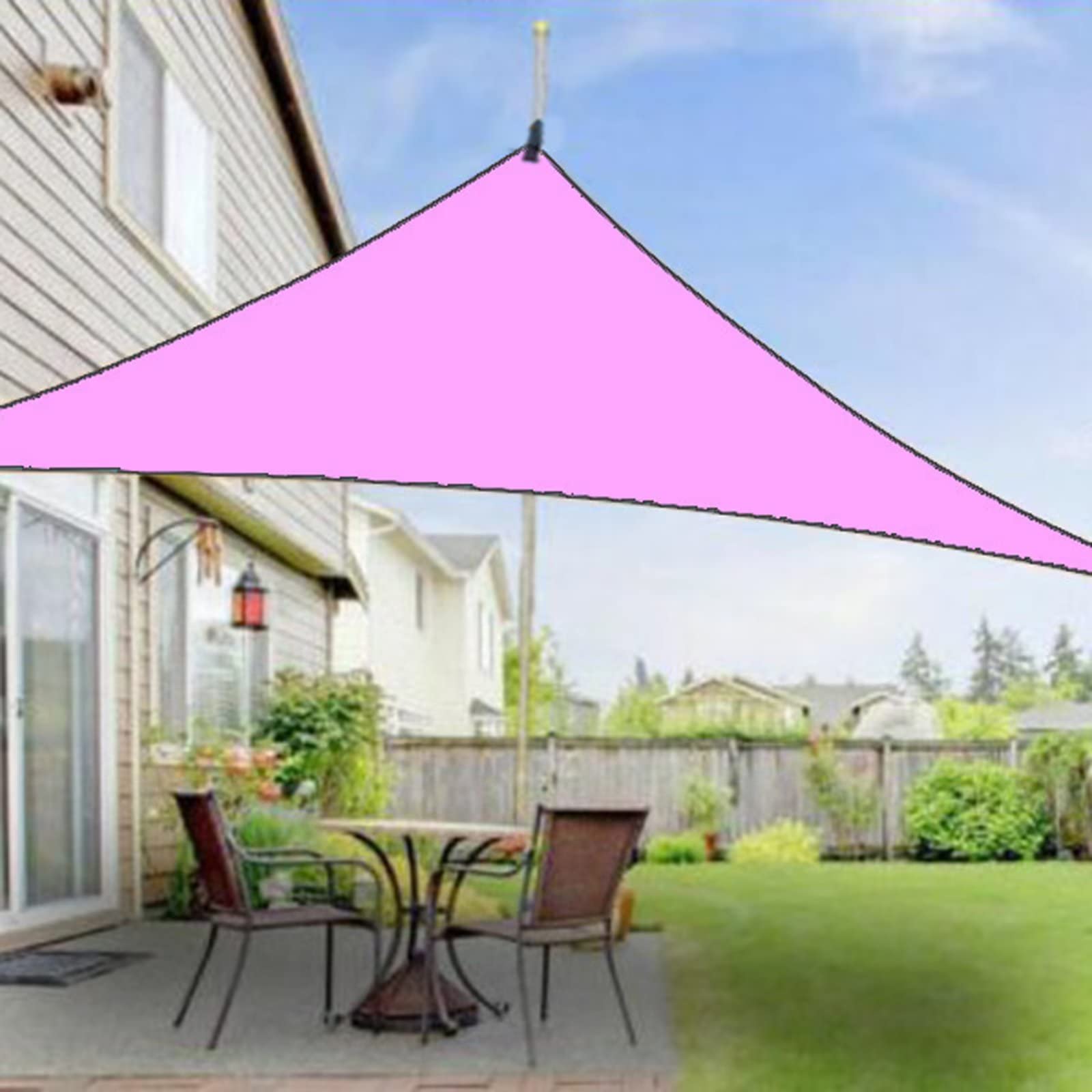 Voile d'ombrage imperméable avec fixation inox anti-UV pour jardin