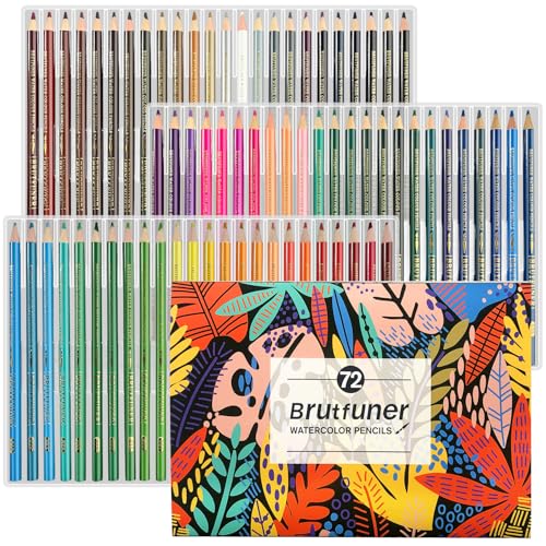 LBW Professional Watercolor Pencils for Adult Coloring Books, 72 Blendable Watecolor Pencils Set for Artists Beginners, Water Soluble Colored Pencils Wet or Dry