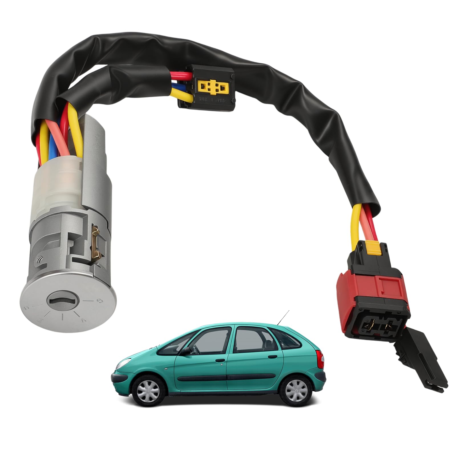 Interruttore del cilindro di accensione della serratura dello sterzo 4162P0 con 2 chiavi per Peugeot 206 406 Citroen Xsara Picasso