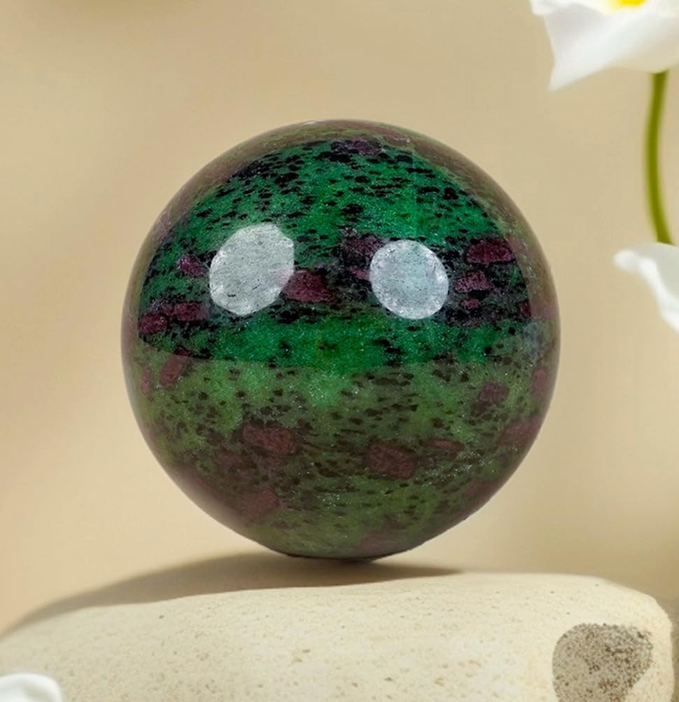 Unikalna Rubinowa Zoisite Naturalna Kryształowa Kula Ręcznie polerowana Kryształowa Kula do Dekoracyjnych Kulek Jogi do Dekoracji Stołu lub Kuchni, 0,70~80mm