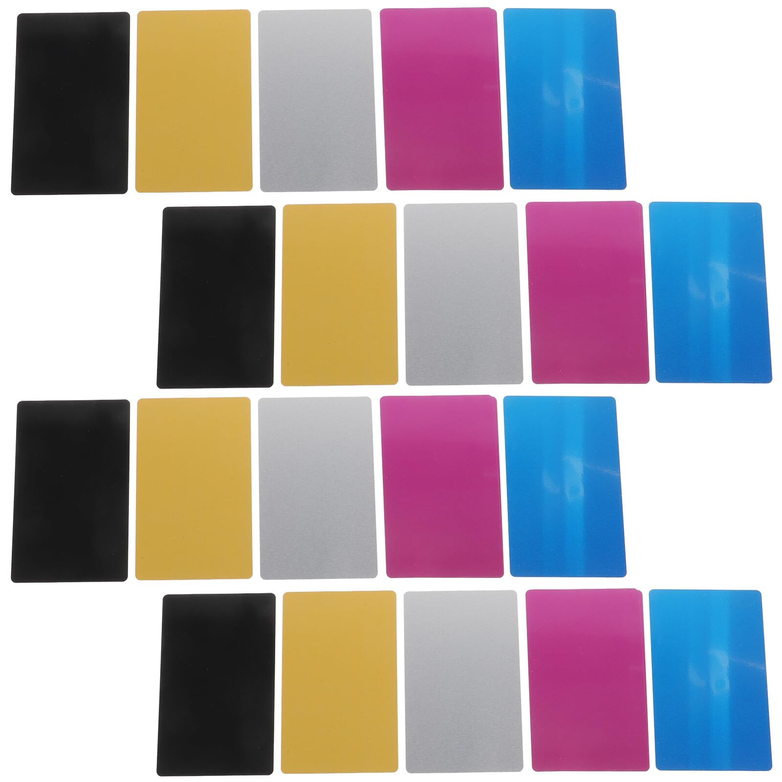 SHINEOFI 5 Juegos Tarjetas De Presentacion Tarjeta De Visita De Bricolaje Tarjetas De Visita De Metal Para Grabar Grabadas De Nombre Aluminio 25 Piezas * 5