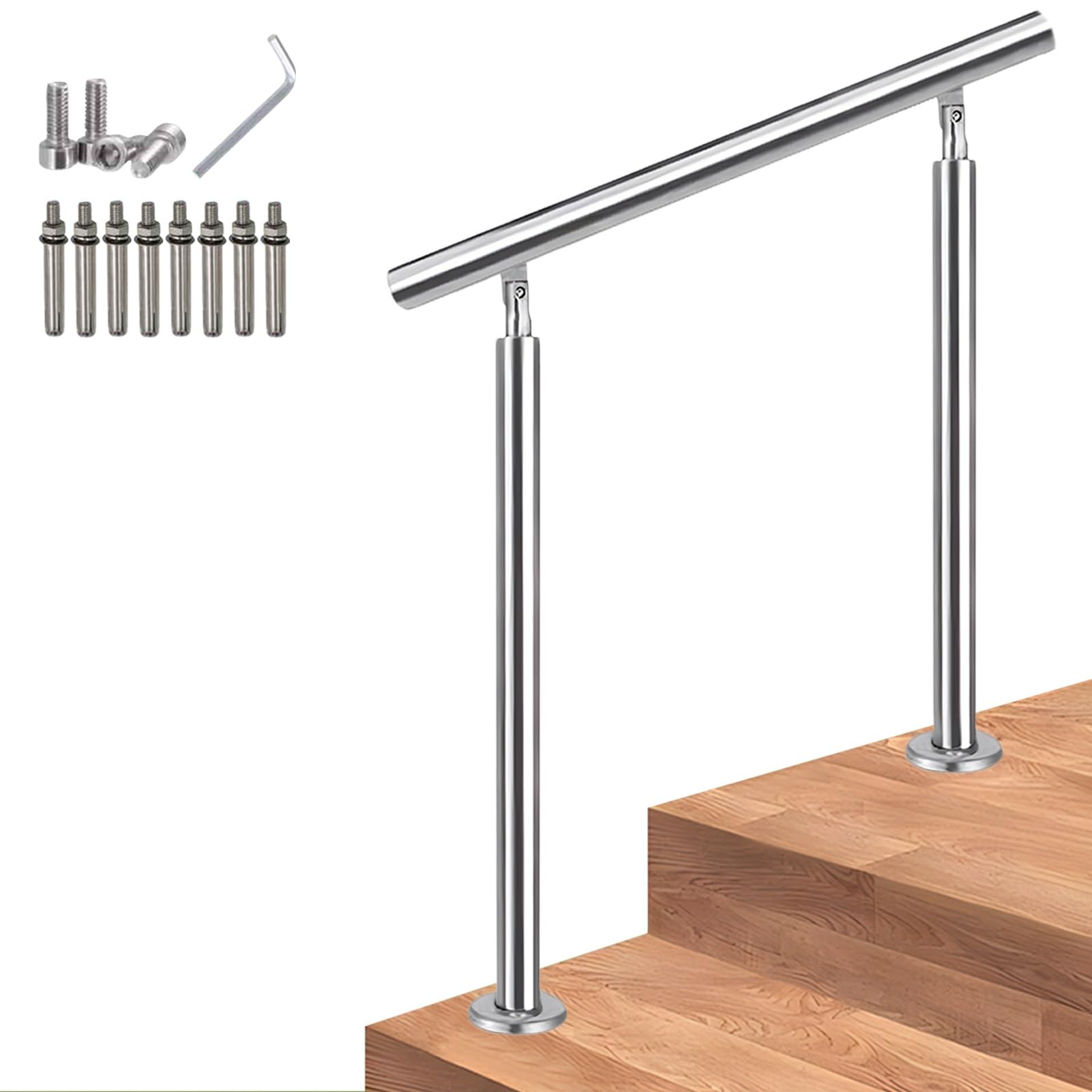 Rampes à 3 marches pour marches extérieures avec kit de support réglable de terrasse