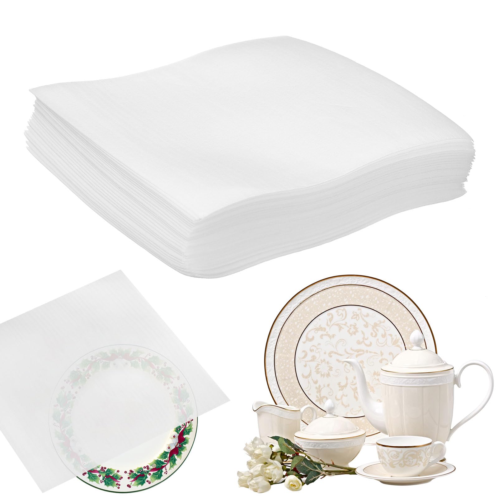 sourcing map 25 Pcs Cushion Foam Pouches, 6" x 6" Cushioning Packing Supplies Cushioning Foam Padding Sheets for Moving and Packaging Dishes, China, Books, Photo Frame
