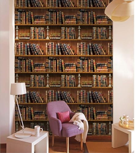 Miniatura 4 de Autoadhesivo vintage para estantería, papel tapiz autoadhesivo para salpicaduras, revestimiento de vinilo extraíble para puerta, 17.7 x 98 pulgadas