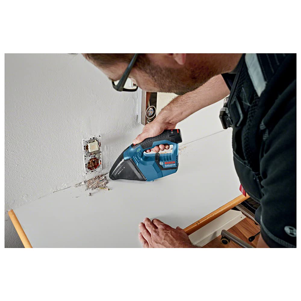 Bosch Professional system 12V: akumulatorowy odkurzacz GAS 12V (pojemność zbiornika 0.35 l, 0.87 kg, bez akumulatorów i ładowarki, opakowanie kartonowe)