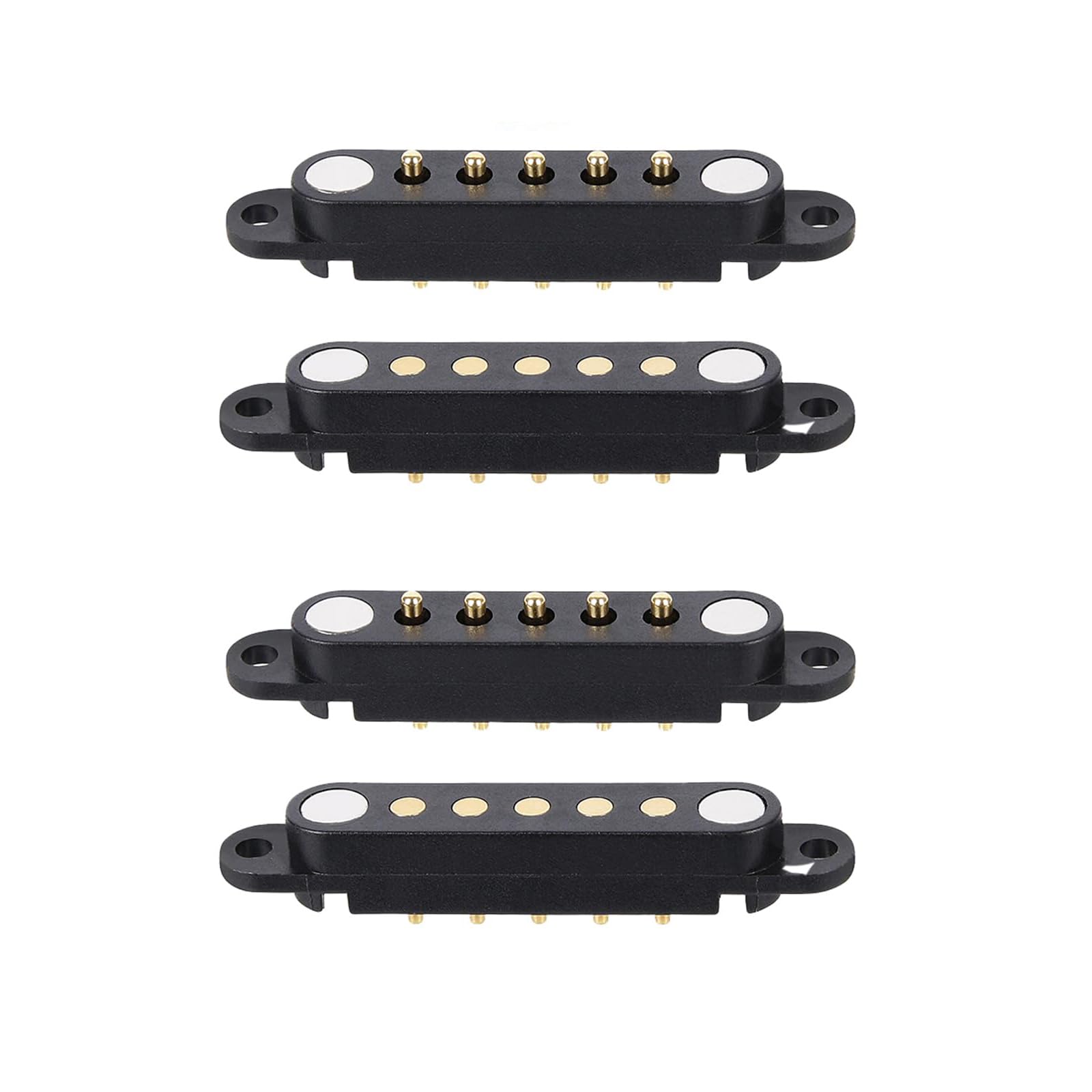 2 Pair Magnetic Pogo Pin Connector with Location Hole, 2/3/4/5/7/8P 2A Pogopin Magnetic Connector Male Female 2.54 MM DC Power Socket DC Power Charge Probe Connector (5P)