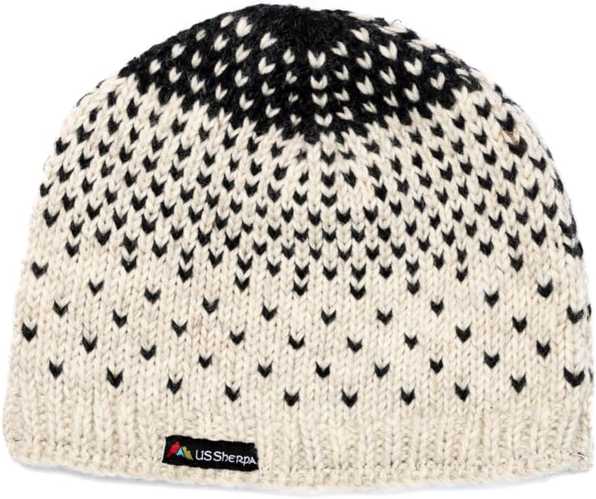 Khumjung Hat - Hand Knit 100% Wool Beanie Sherpa Fleece Lined