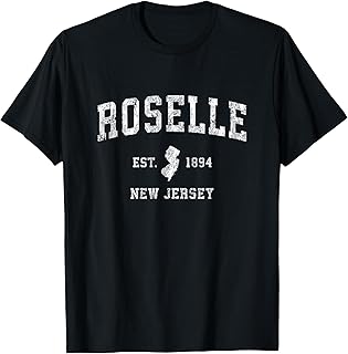Roselle New Jersey NJ Vintage Athletic Sports Design T-Shirt