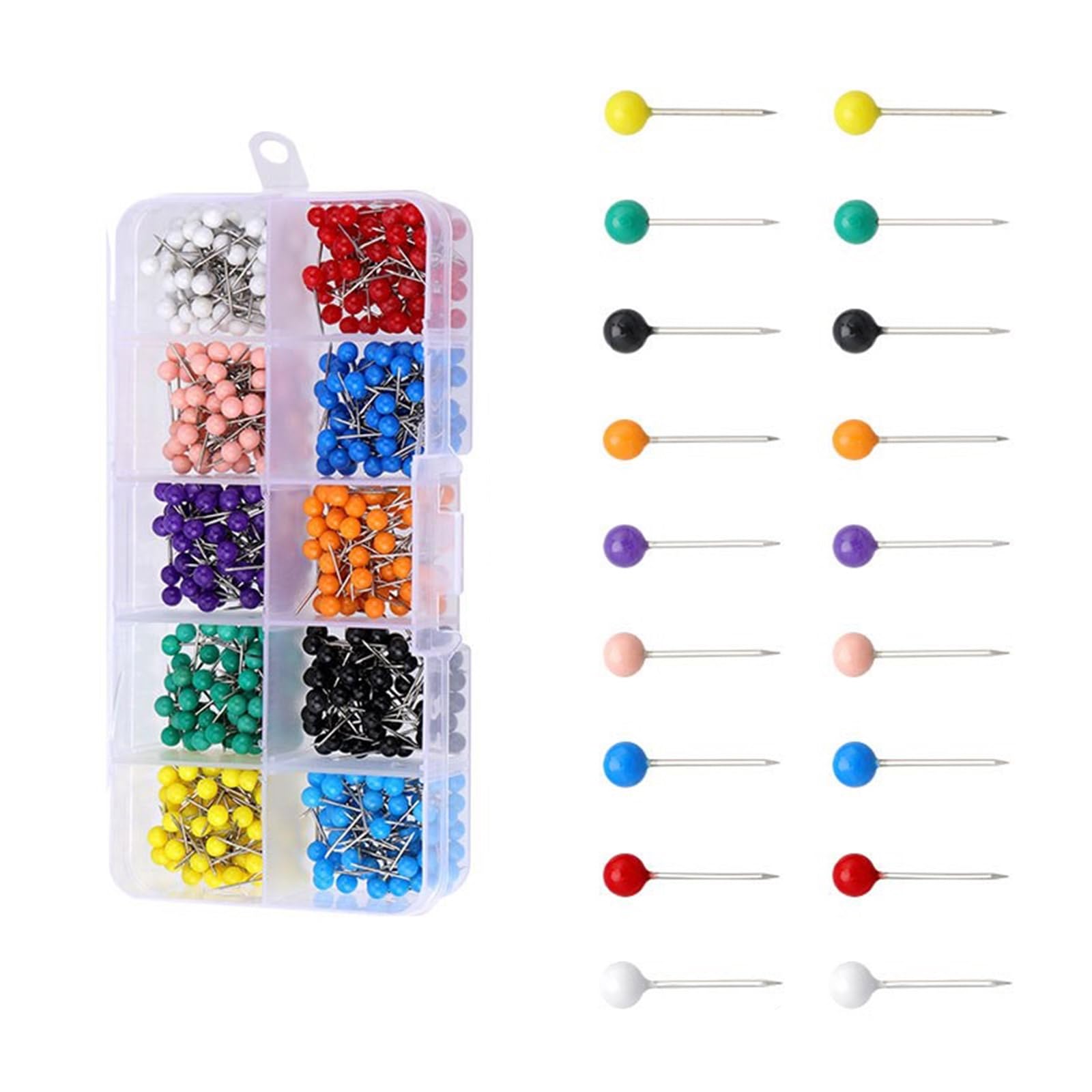 Limtula 200/500 / 900Pcs Multicolored Sewing Positioning Pins 4mm Round Head Dressmaking for Dressmaking Quilting Project Sewing Positioning
