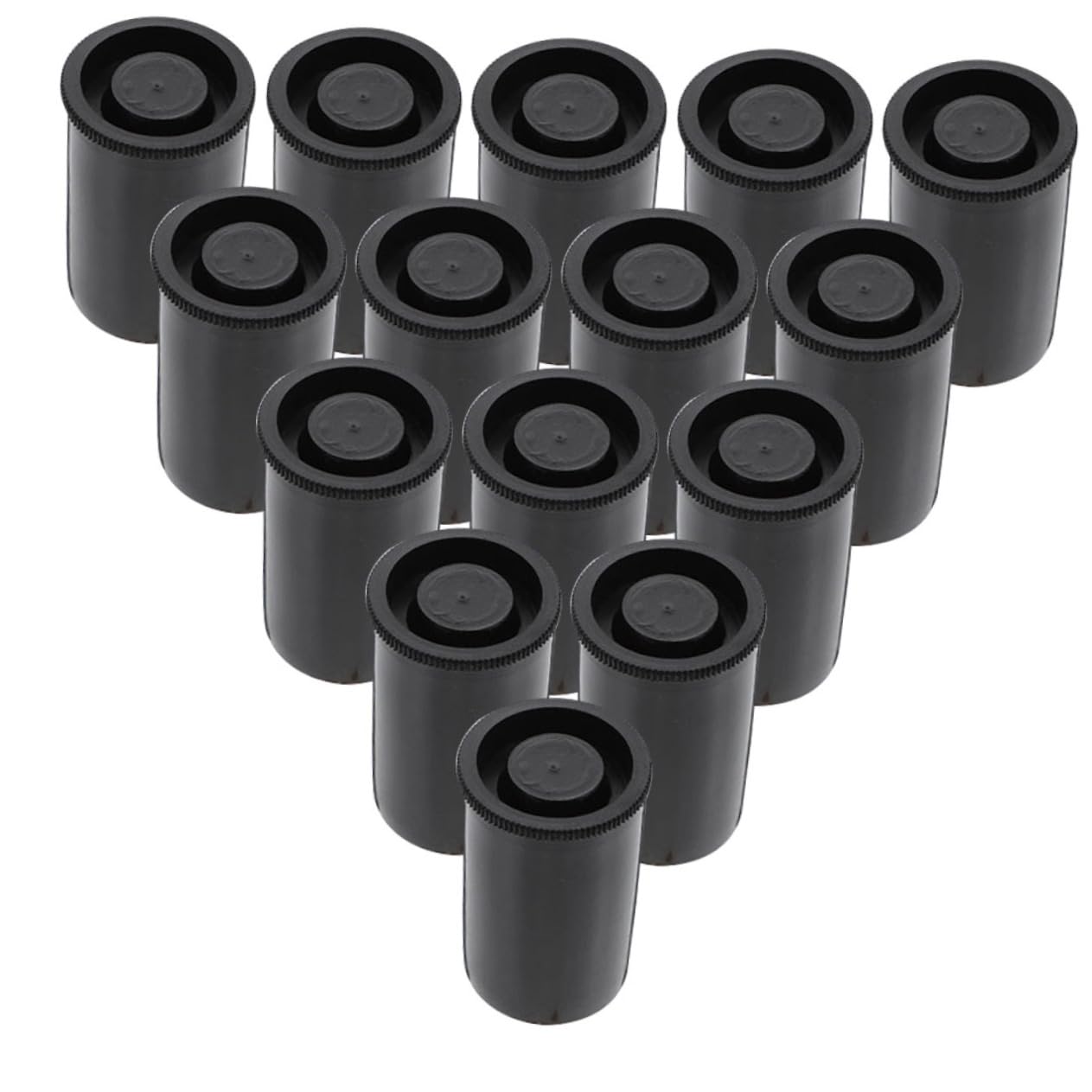 POPETPOP 50pcs Plastic Camera Film Canisters Lids Film Storage Containers for Photography Black Canisters for Easy Organization