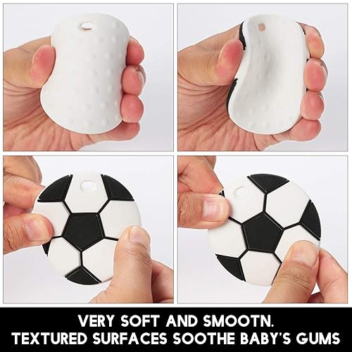 Miniatura 4 de Juguete mordedor de silicona de grado alimenticio para bebés con soporte para chupete, juguetes de dentición, juego de regalo para niños y niñas a