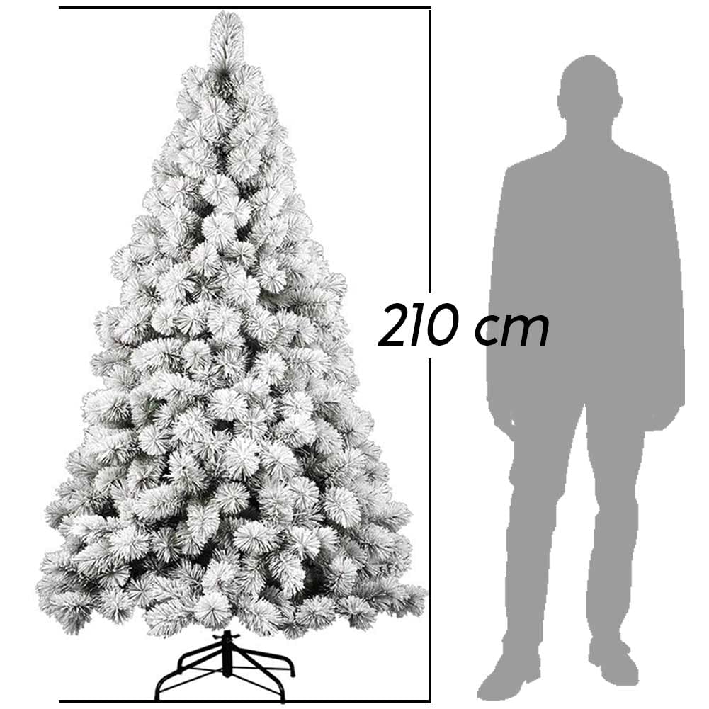 BAKAJI Weihnachtsbaum des Alpes Kiefer grün verschneit, super dicht, Voll, Basis aus Eisen, hohe Qualität, Zweige mit Schnee, einfache Montage, sehr dichte Weihnachtsdekoration (20 cm)