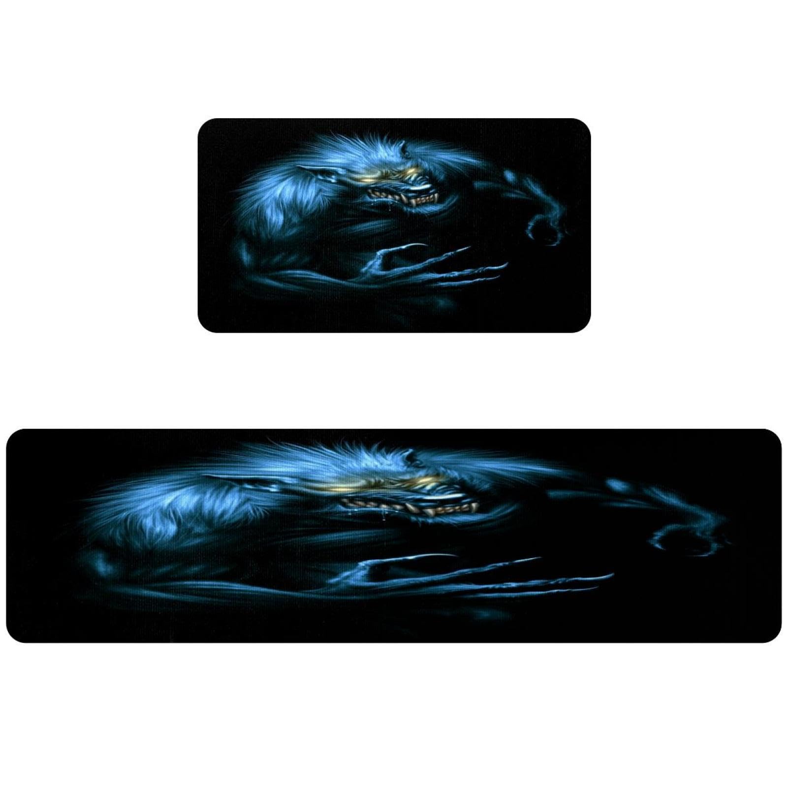 Tapis de cuisine Monster bleu : fini les sols glissants et humides