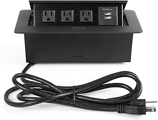WEBANG Desktop Pop Up Socket with 3 Outlets & 2 USB Ports (Connection Box Desktop Pop Up Outlet)