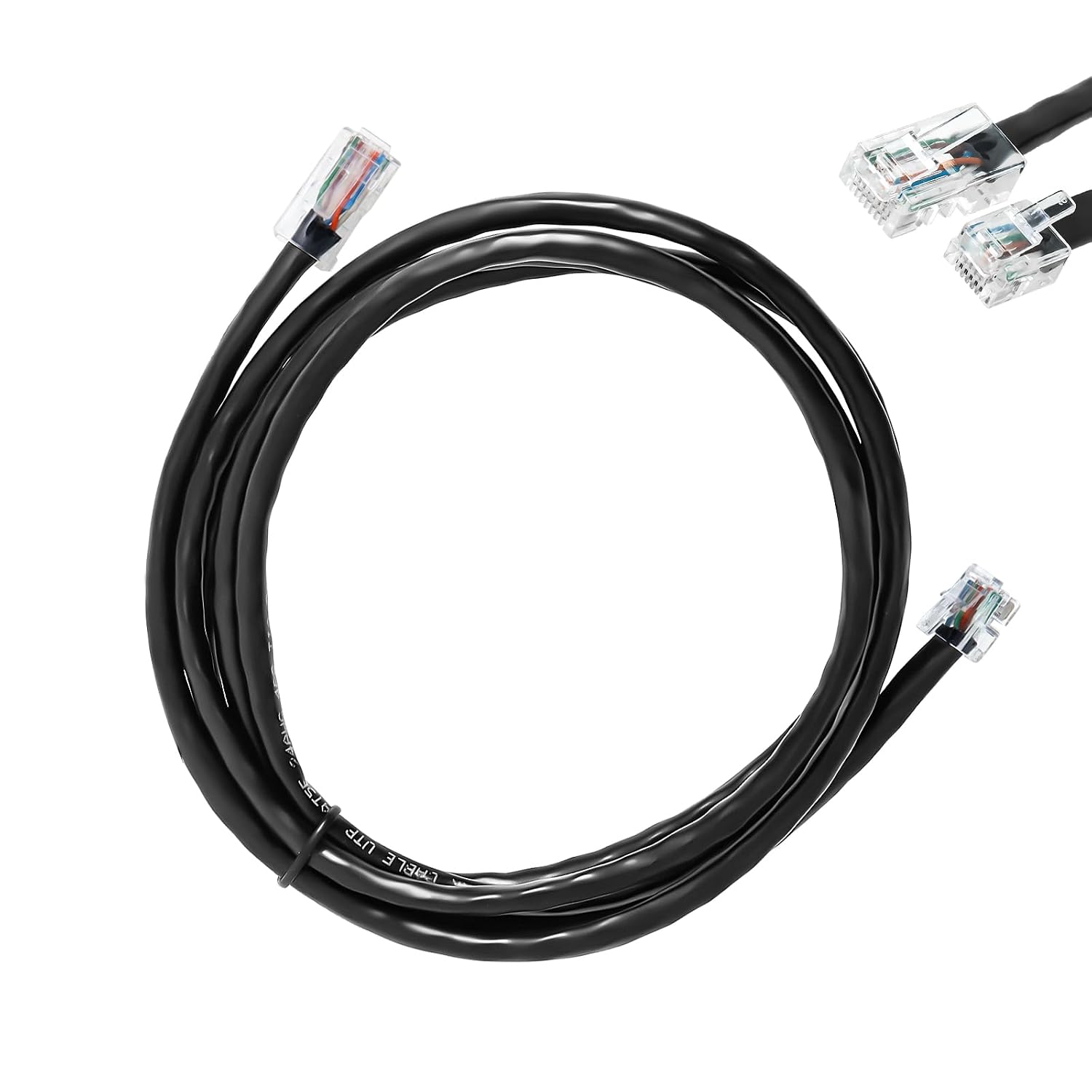 6.5ft APG Printer Interface Cable CD-101A | for Cash Drawer to Printer Connection with MultiPRO Interface | Compatible with EPSON Star Printers | RJ12/ RJ45 Male (Black)
