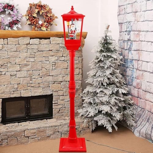 21 SHOP® LAMPIONE NATALIZIO LUMINOSO NATALE CON BABBO NATALE 180 cm CON LUCI E SUONI