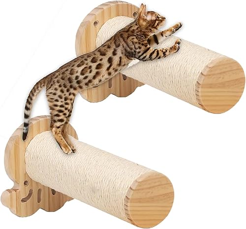 2 piezas de muebles para gatos montados en la pared, escalones de pared para gatos con sisal, estantes flotantes para postes rascadores para gatos disponible en Yaxa Peru