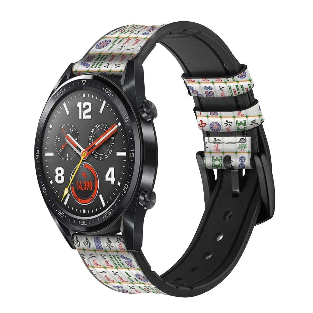 Innovedesire Mahjong Bracelet de Montre Intelligente en Cuir et Silicone pour Wristwatch Smartwatch Smart Watch Taille (22mm)