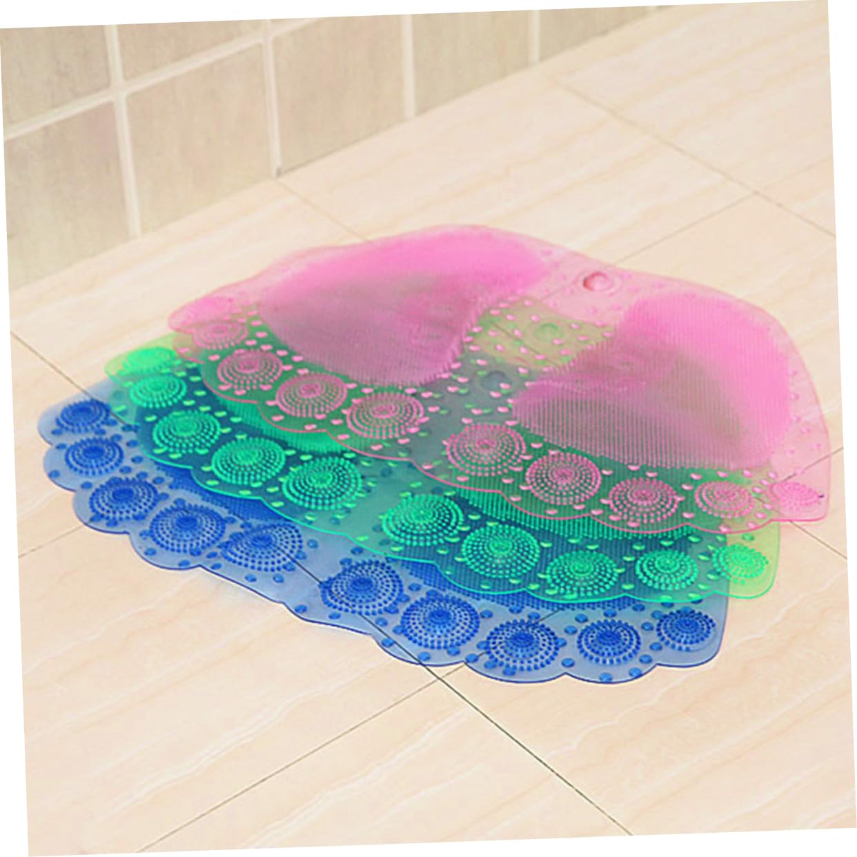 Cabilock Rutschfeste Duschmatte Mit Saugnäpfen – Blaue Silikon-Massagematte Für Badewanne & Dusche