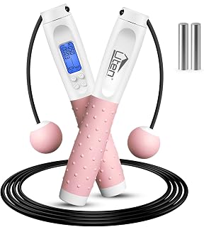 Uten Cuerda para Saltar, con Temporizador y Contador de Calorías, Cuerda para Saltar Inalámbrica, Longitud Ajustable, 3m, Mango Antideslizante, para Fitness, Entrenamiento