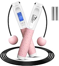 حبل قفز مع عداد للياقة البدنية للبالغين والأطفال بتصميم قابل للتعديل مع يد سيليكون من يوتين