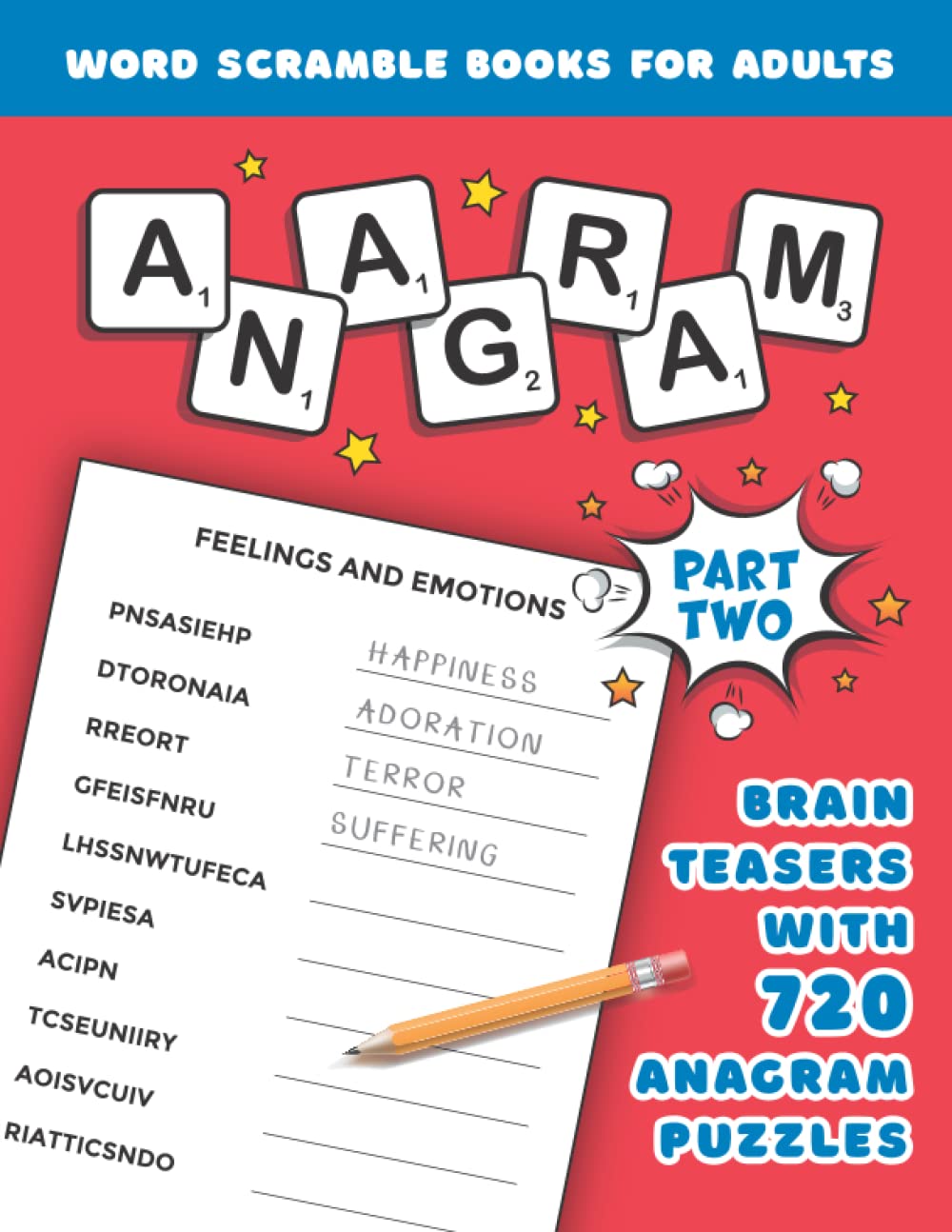 Word Scramble Books for Adults: Brain Teasers with 720 Anagram Puzzles