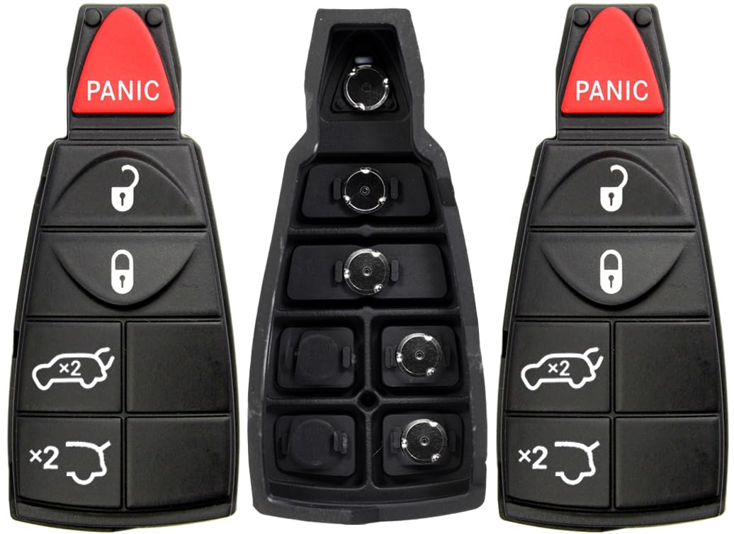 Lot Of 2 Replacement Key Fob Rubber Button Pads - Compatible With Jeep Commander & Grand Cherokee 2008-2013