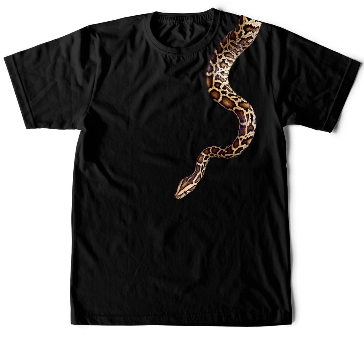 HERITAGE DESIGN Python Design Black Cotton T-Shirt