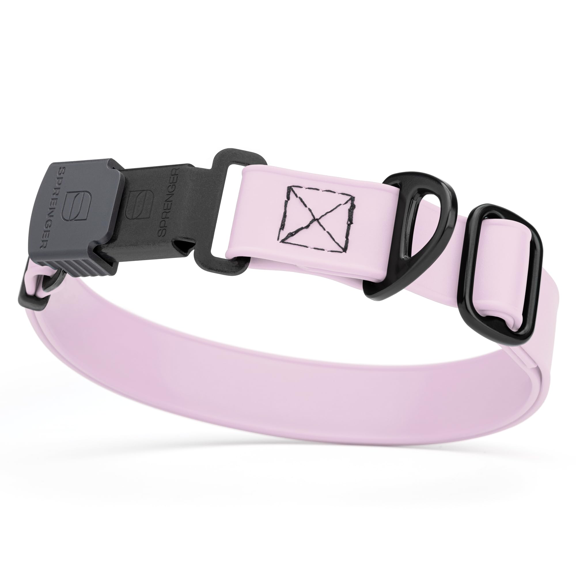 Collier en Biothane Dogline durable avec attache acier inox noir de qualité