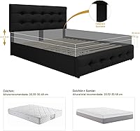 Vista 7 de TTVIEW Base de cama Queen con 4 cajones de almacenamiento y cabecera ajustable, cama de plataforma tapizada con diseño capitoné, fuerte soporte