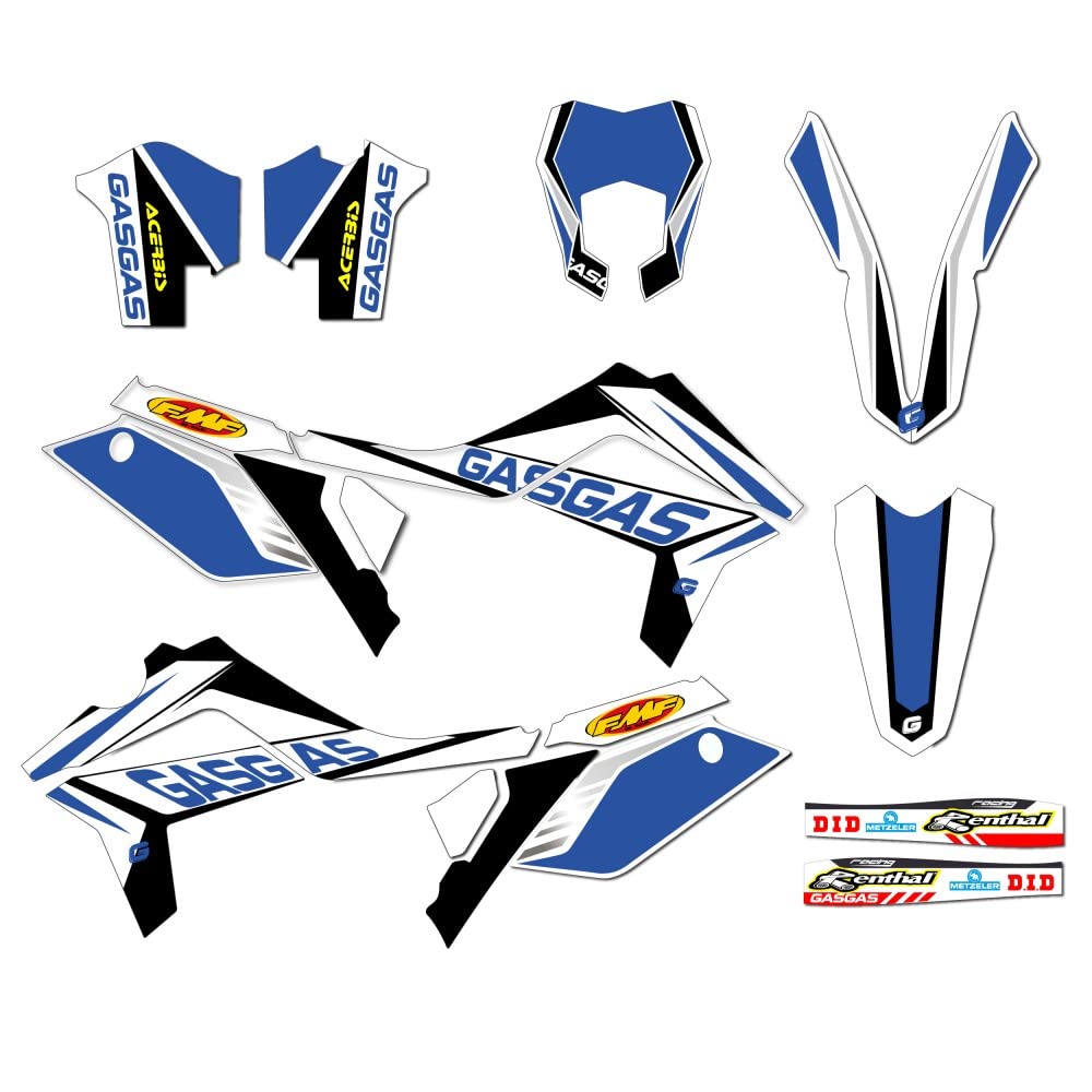 Kit graphisme bleu Gas-Gas EC 12-17 autocollants de finition